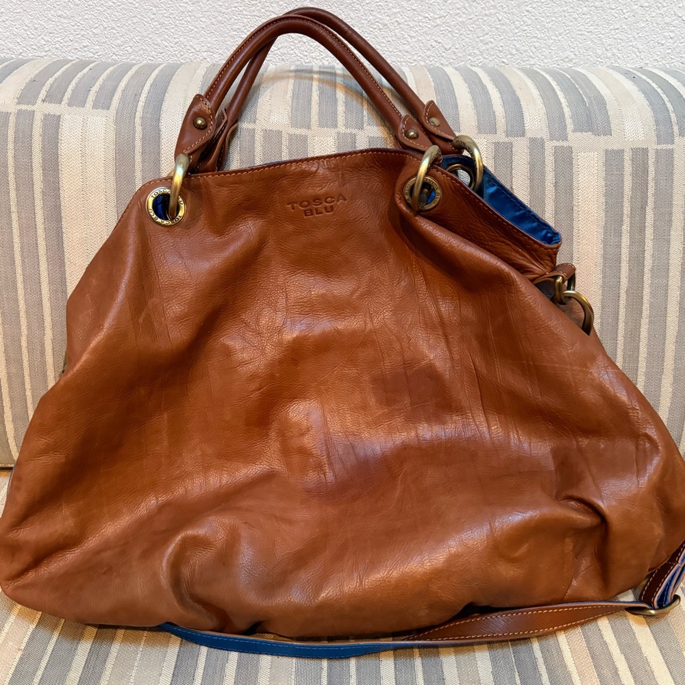 Tosca Blu Tan Leather Shoulder Bag
